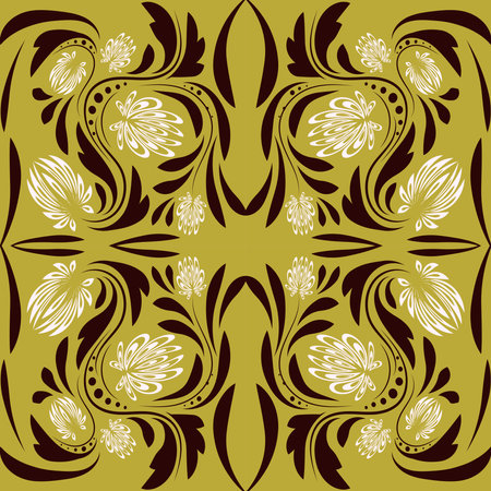 Floral pattern with flowers and leavesのイラスト素材