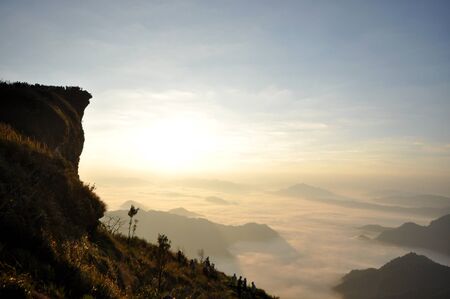 Sea of fog or Mountain fog Chiang Rai, Thailandの写真素材