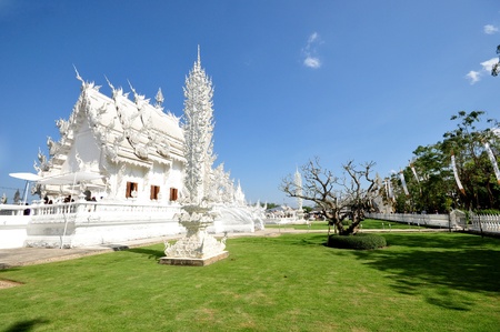 Rong Khun temple, Chiang Rai province, northern Thailandの写真素材