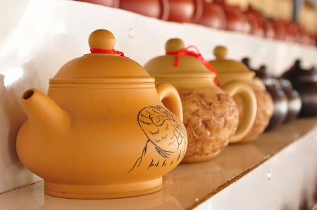 Traditional chinese tea ceremony accessoriesの写真素材