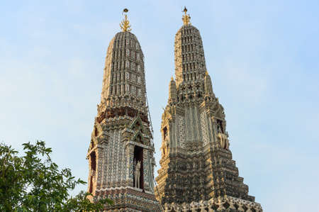 Decorated towers or prangs, Bangkok, Thailandの写真素材