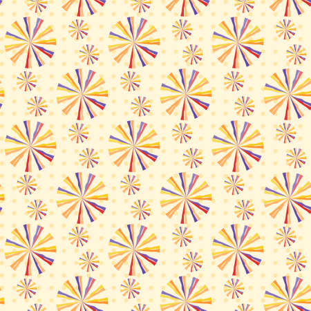 Abstract geometric vector seamless pattern circus wheel. Seamless vector background circus propellerのイラスト素材