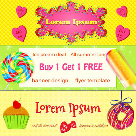 Set of bakery banners, advertisementのイラスト素材