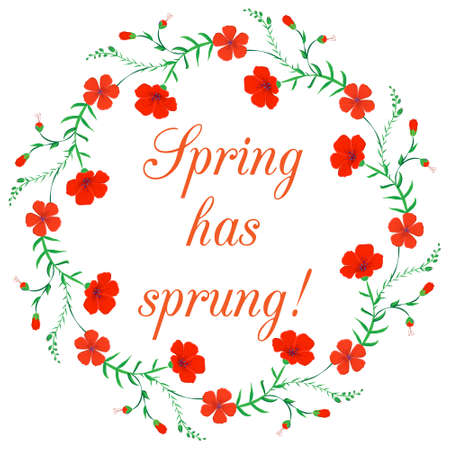 Floral frame, wreath design element. Simple retro style floral frames with copy space. Isolated on white background. Perfect for wedding invitations, store banners and birthday cardsのイラスト素材