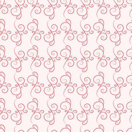 Floral seamless vector pattern with swirls and spirals. Elegant spring seamless vintage vector backgroundのイラスト素材