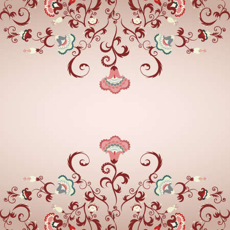 Vintage invitation card template with floral lace ornament.のイラスト素材