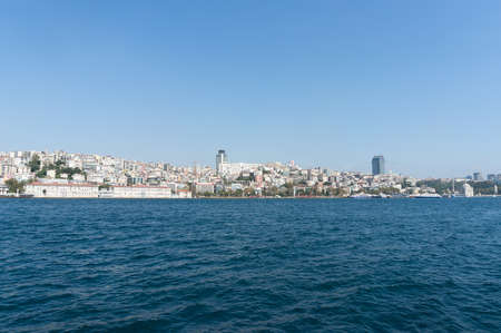 Commercial and residential district of Istanbul with water on foreground. Istanbul, Turkeyの写真素材