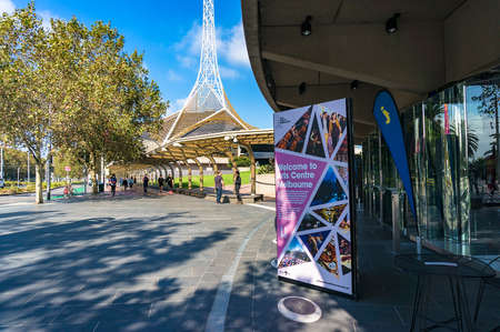Melbourne, Australia - April 18, 2017: Arts Centre Melbourne advertisement in Arts Precinctのeditorial素材
