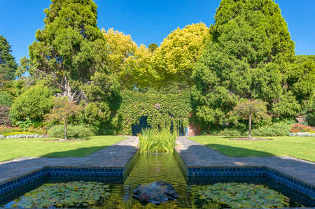 Landscape of Pioneer Women s Memorial Garden in the Royal Botanic Gardens in Melbourne, Victoria, Australiaのeditorial素材