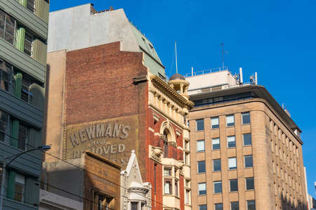 Melbourne, Australia - April 4, 2017: Alston corner heritage building exterior viewed from Elizabeth streetのeditorial素材