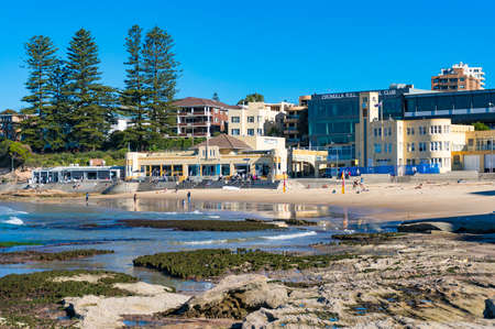 Sydney, Australia - May 24, 2017: Cronulla beach coastline infrastructure with RSL club and restaurantsのeditorial素材