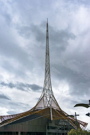 Melbourne, Australia - April 21, 2017: Arts Centre building against overcast sky on the backgroundのeditorial素材