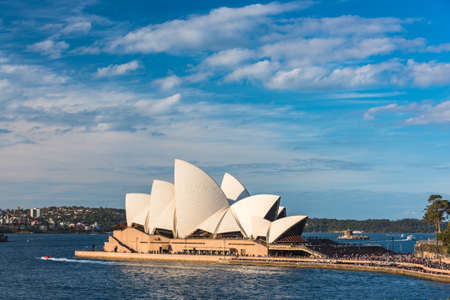 Sydney, Australia - July 10, 2016: Bennelong point with Sydney Opera House landmark and Sydney...