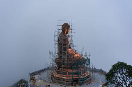 Sapa, Vietnam - August 20, 2017: Buddha statue construction on Fansipan mountainのeditorial素材