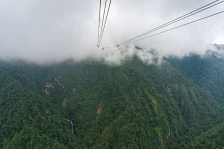 Cable car lane in high mountain. Fansipan, Vietnamの写真素材