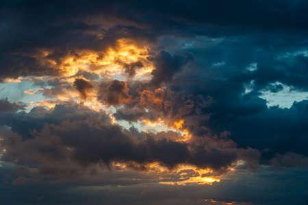Dramatic sunset sky cloudscape nature background with copy space
