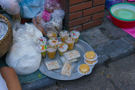 Hanoi, Vietnam - August 21, 2017: Vietnam street foodの写真素材