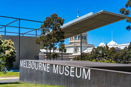 Melbourne, Australia - December 7, 2016: Melbourne museum sign at the museum groundsのeditorial素材