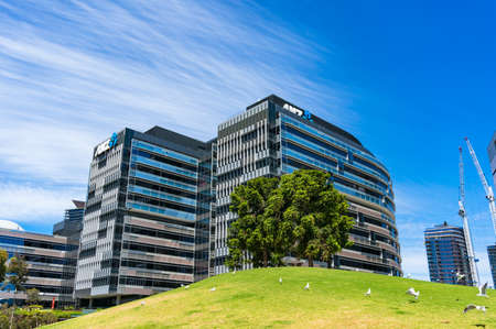 Melbourne, Australia - December 7, 2016: ANZ Centre bank corporate office buildings in Docklandsのeditorial素材