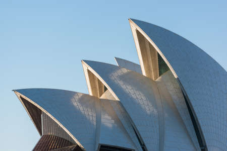 Sydney, Australia - July 23, 2016: Roof of Sydney Opera House, famous Australian landmark against blue sky on the backgroundのeditorial素材