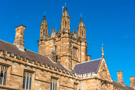 Sydney, Australia - April 25, 2016: Top of The Quadrangle building in University Of Sydneyのeditorial素材