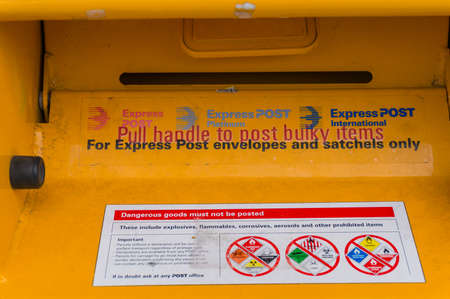 Melbourne, Australia - December 10, 2016: Australia post express mail box in Melbourne airportのeditorial素材