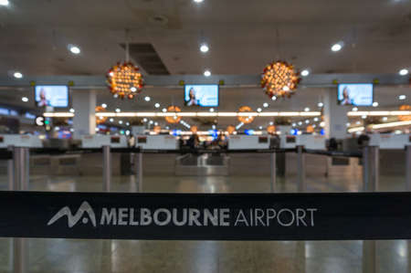 Melbourne, Australia - December 10, 2016: Melbourne airport check-in zoneのeditorial素材