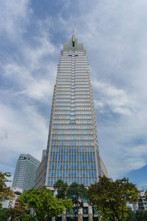 Ho Chi Minh City, Vietnam - August 24, 2017: Tall skyscraper building of Vietcombank in Ho Chi Minh City, Vietnamのeditorial素材
