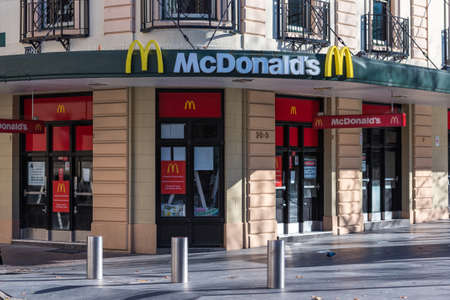 Sydney, Australia - July 23, 2016: Fast food restaurant McDonalds in Sydney Central Business...