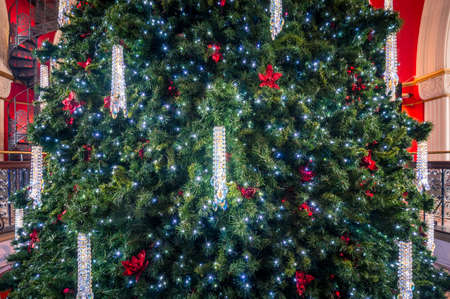 Sydney, Australia - November 22, 2014: Close up of beautifully decorated Christmas tree in Queen Victoria Building in Sydney CBDのeditorial素材