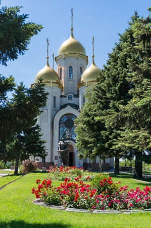Volgograd, Russia - June 9, 2018: Church of All Saints in Mamayev Kurgan war memorial complex