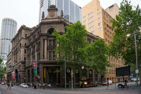 Sydney, Australia - November 22, 2014: Heritage Bank of Austrlian building, now Paspaley pearls flagfish store in Sydney on 2 Martin Place, Central Business Districtのeditorial素材
