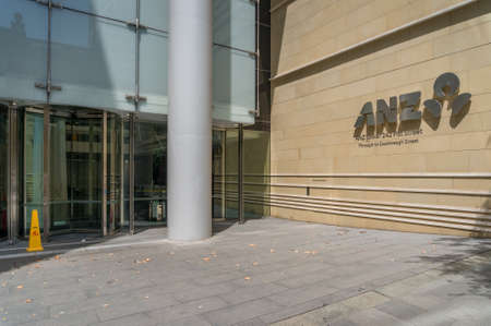Sydney, Australia - January 26, 2020: ANZ Bank Centre building entrance at 161 Castlereagh Street,...