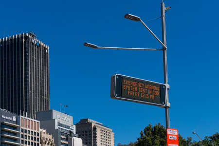 Sydney, Australia - November 24, 2016: Electronic road sign information board with emergency information for driversのeditorial素材