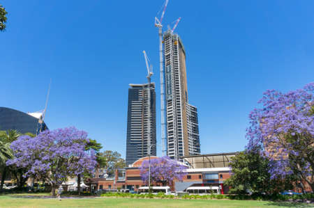 Sydney, Australia - November 12, 2016: Construction of Altitude by Meriton condominium complex in Parramatta suburbのeditorial素材