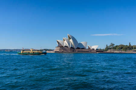 Sydney, Australia - July 23, 2017: Sydney Opera house and Sydney transport ferry public transport in Circular Quayのeditorial素材