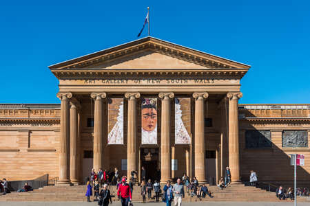 Sydney, Australia - July 3, 2016: Art Gallery of NSW with banner of Frida Kahlo exhibition on its facadeのeditorial素材