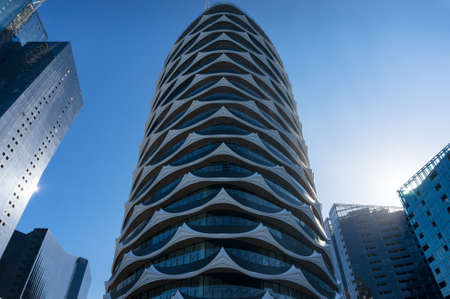 Melbourne, Australia - June 14, 2017: Banksia Newquay luxury apartment building in Docklands waterfront cityのeditorial素材