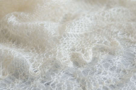 Tradional Russian knitted downy shawl for cold winterの写真素材