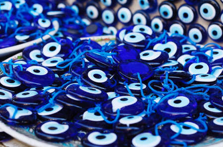 Evil-eye amulets at turkish bazaarの写真素材