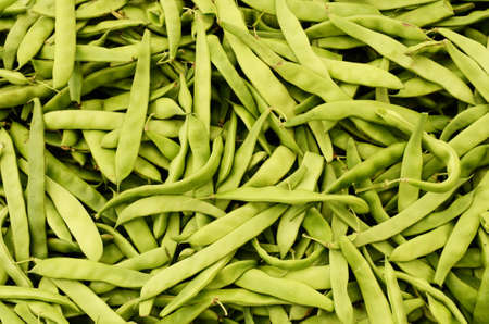 Green bean at the vegetable marketの写真素材