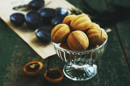 Homemade sweet dessert called nuts for xmas holidaysの写真素材