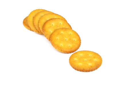Crackers isolated on white background の写真素材