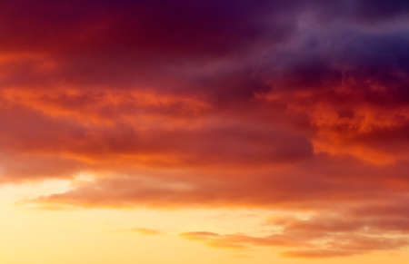Fiery orange sunset sky. Beautiful sky. の写真素材