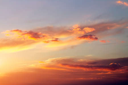 Fiery orange sunset sky