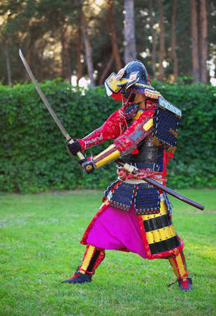 Man in samurai costume with sword. Original Characterの写真素材
