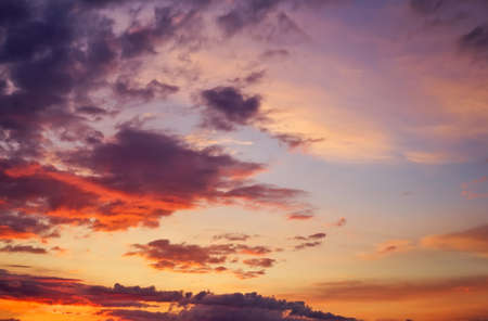Fiery orange sunset sky.