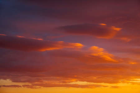 Fiery, orange and red colors sunset sky. Beautiful abstract background