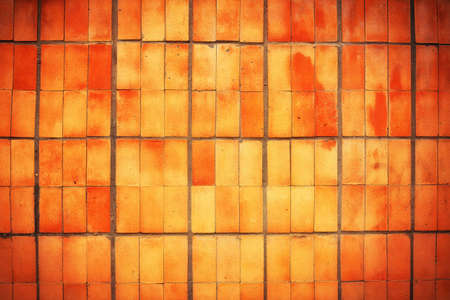 Old dirty Red Tile as a background. Wall Background.の写真素材