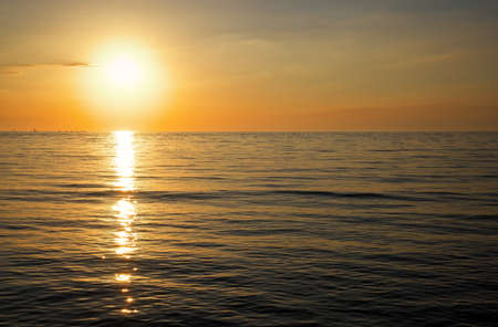 Beautiful sunset over the ocean. Sunrise in the sea 